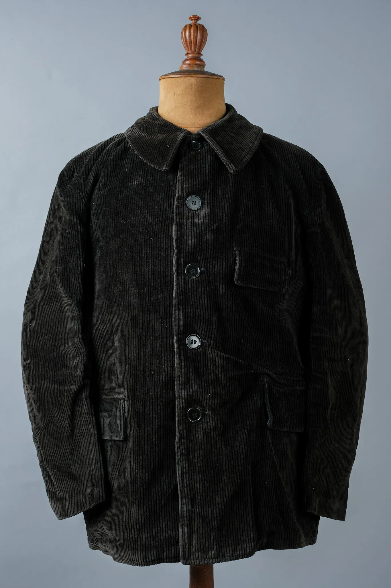 [~ 40's] French vintage brun norme norme en velours croustillant de travail.46 