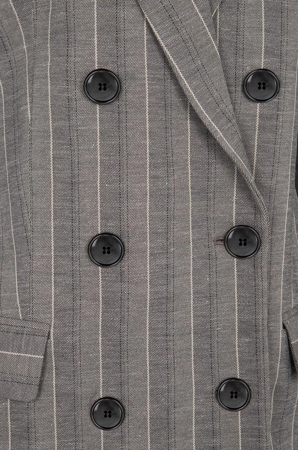 Blazer rayé en lin à double boutonnage Sheril