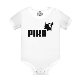 Body Bébé Manche Courte Blanc Pika Parodie Film Anime Marque Humour