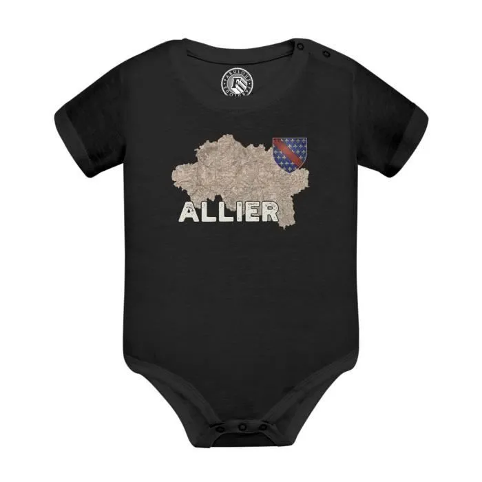 Body Bébé Manche Courte Noir Allier 03 Departement Laon Carte Ancienne Hauts de France