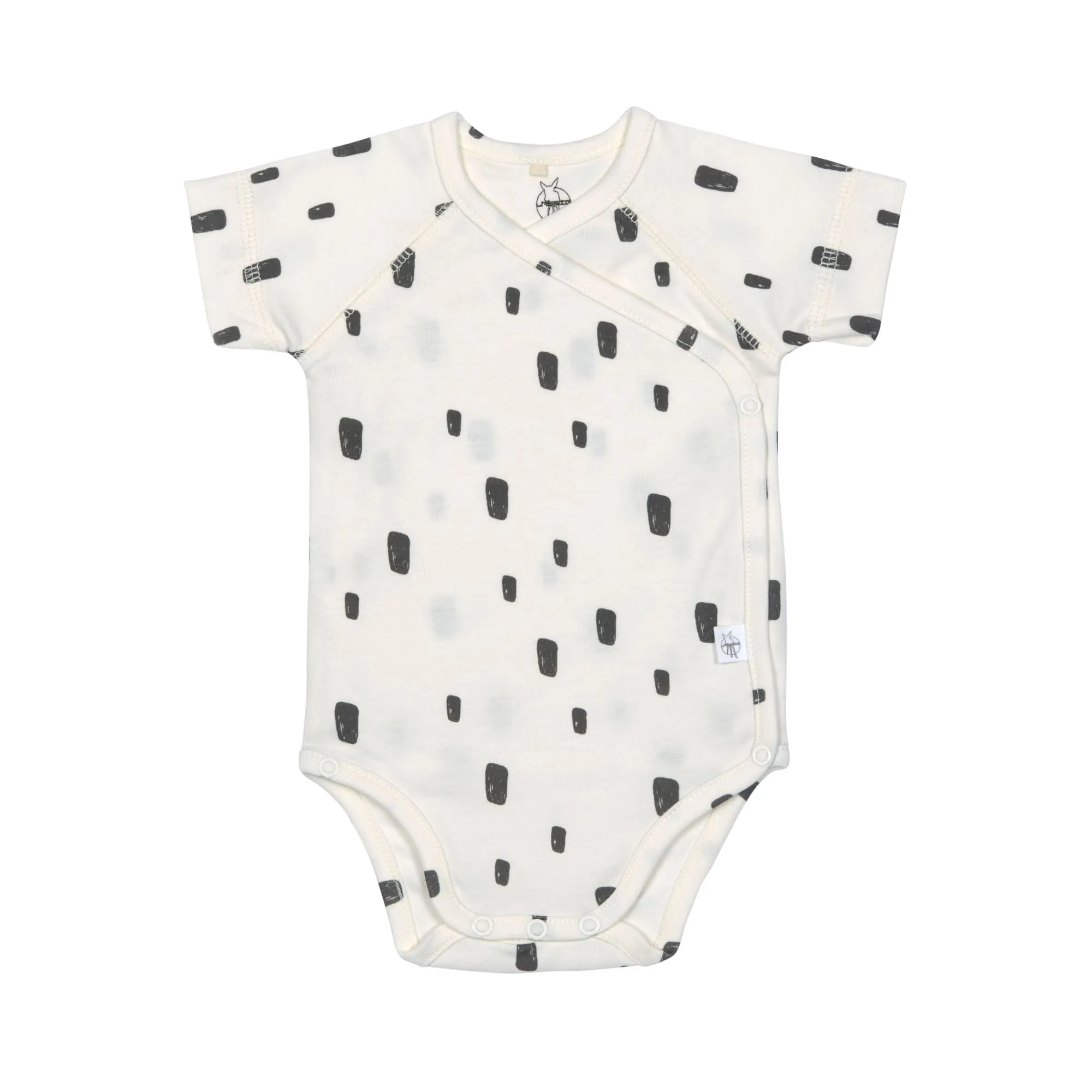 Body Croisé manches courtes - Coton bio, Bricks blanc cassé | Lässig