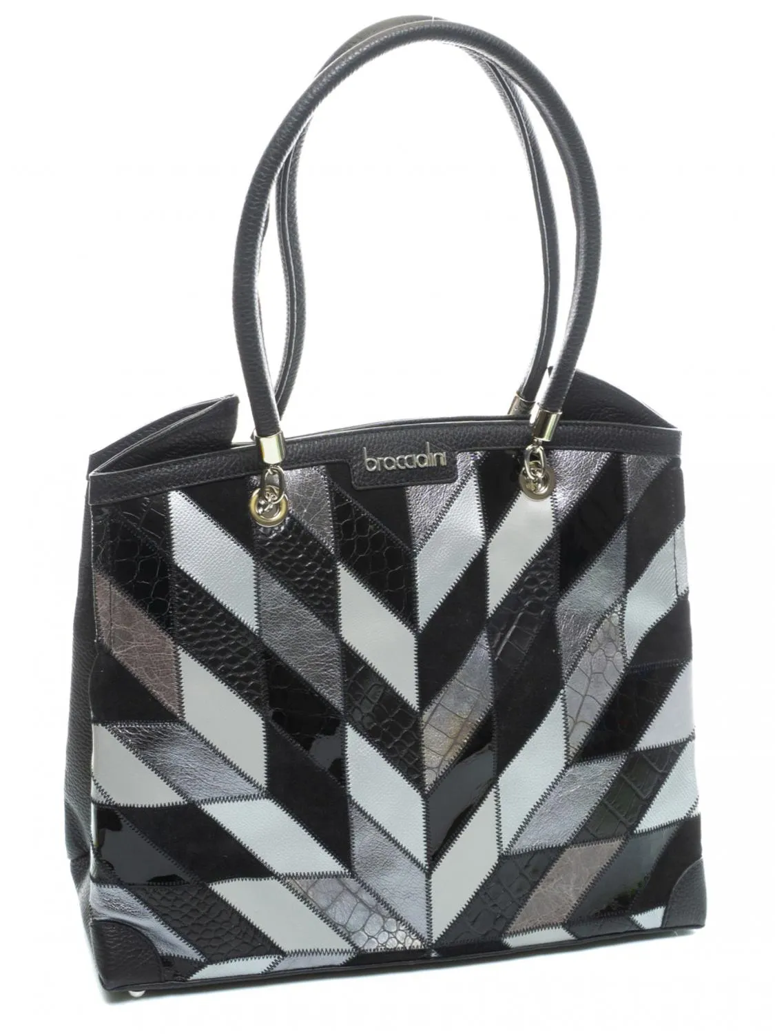 Braccialini Naomi Patch Sac Bandoulière En Cuir Noir - Achetez À Prix Outlet!