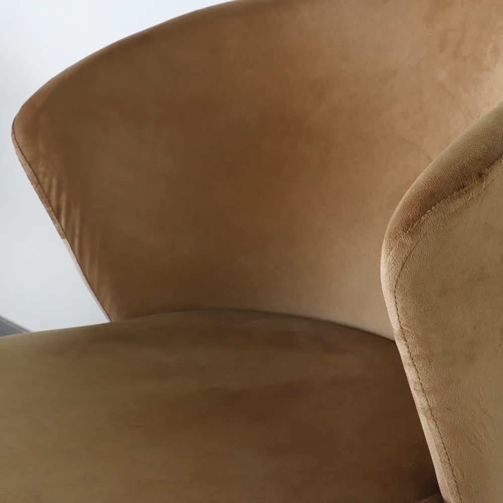 Chaise de salle à manger Felix marron velours