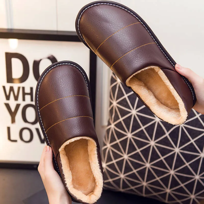 Chausson en cuir et coton pour garçon