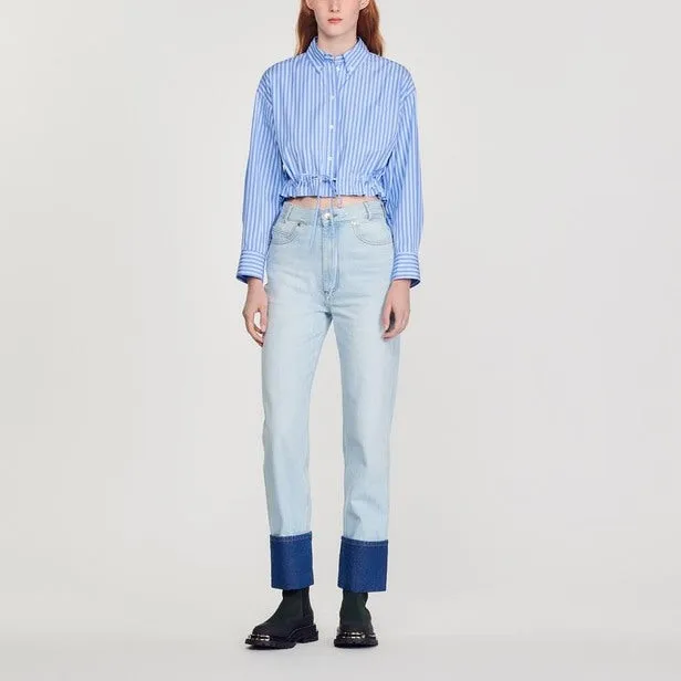 Chemise courte à rayures