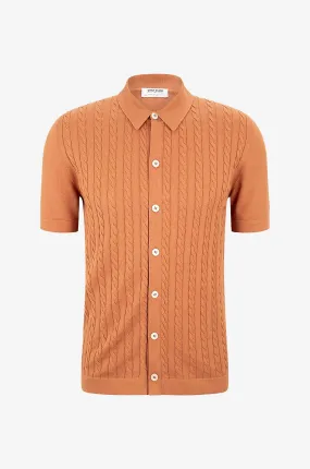 Chemise à manches courtes en maille torsadée