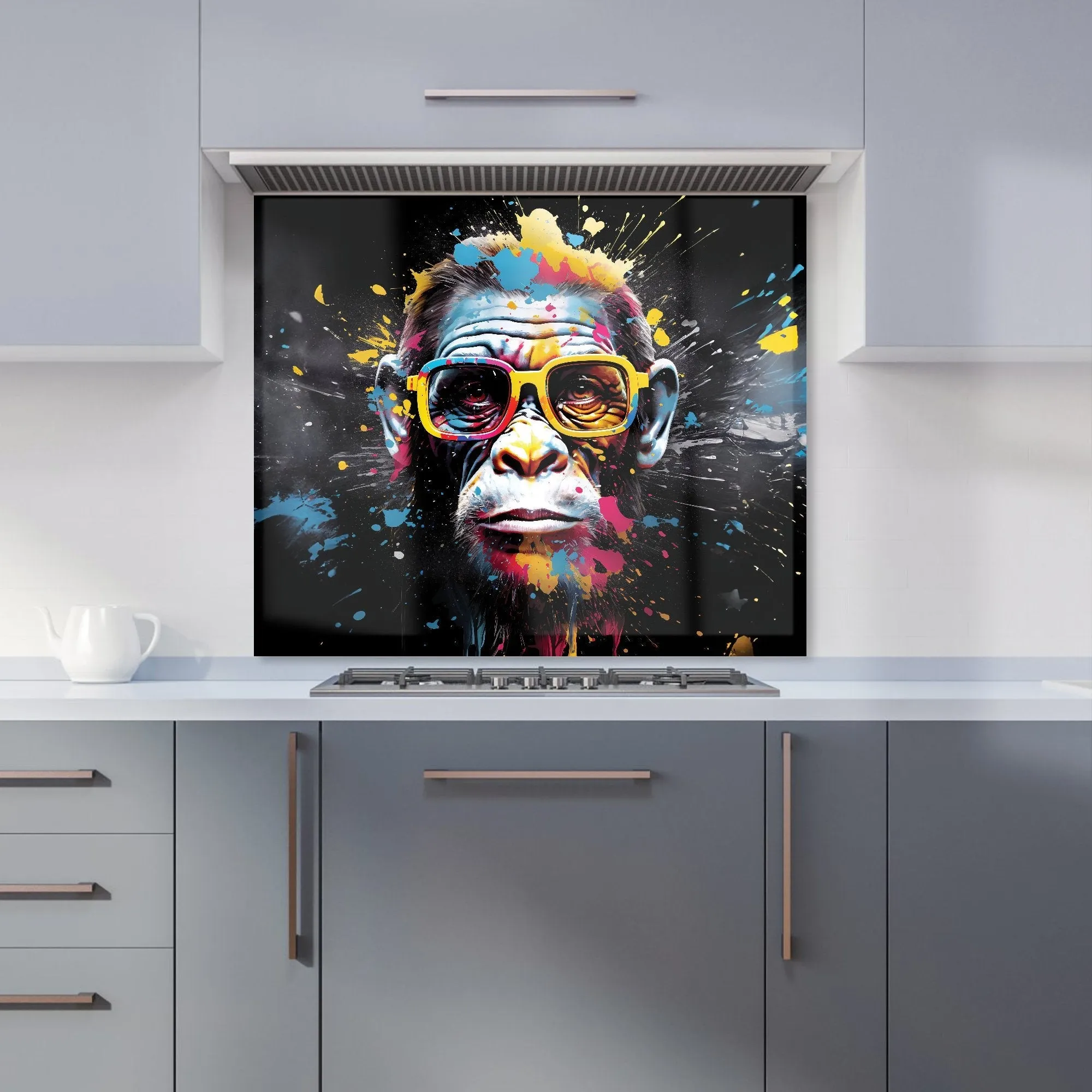 Crédence De Cuisine Colorée Splashart Monkey Face - W600mm x H750mm Wa 