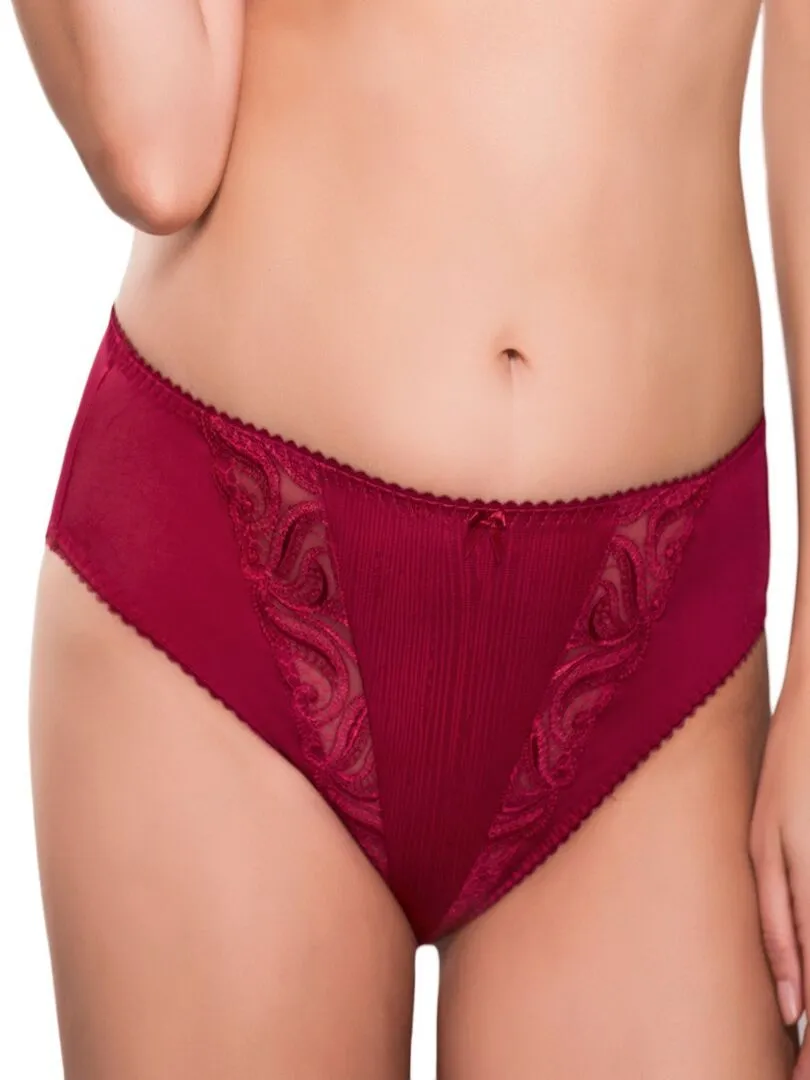 Culotte midi grande taille avec broderies Carmen - Rouge
