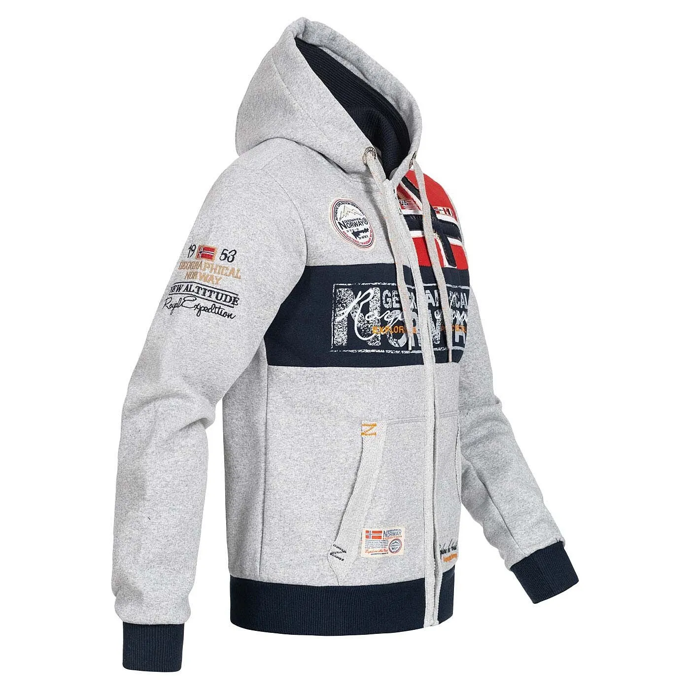 Geographical Norway Flyer Homme - Sweatshirt zippé Gris Clair
