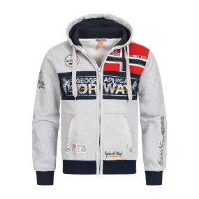 Geographical Norway Flyer Homme - Sweatshirt zippé Gris Clair