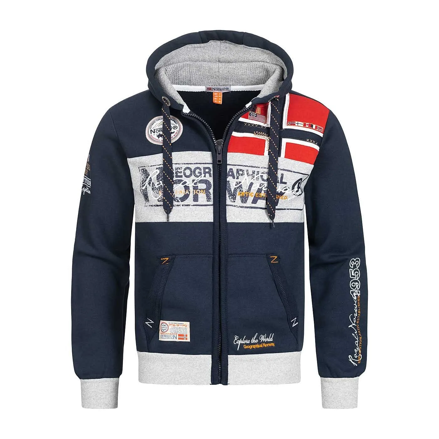 Geographical Norway Flyer Homme - Sweatshirt zippé Marine