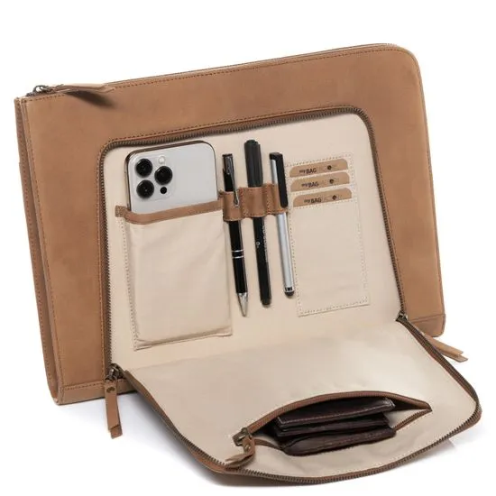 housse ordinateur portable cuir marron JOSEY Pochette ordinateur