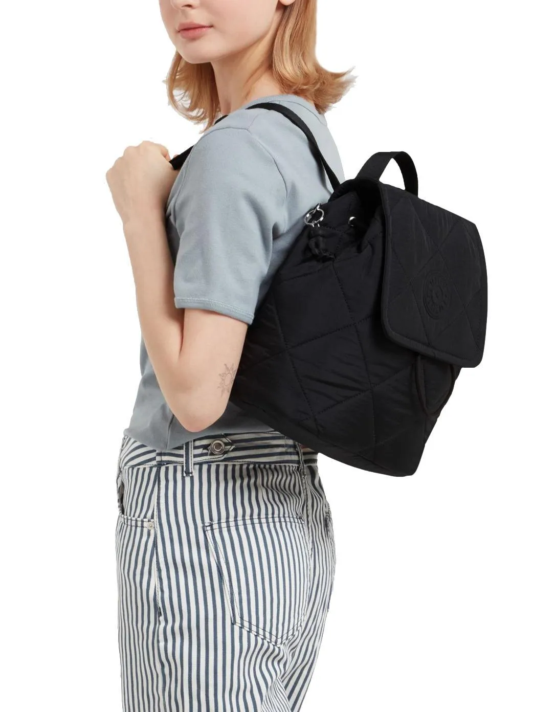 Kipling Adino Sac À Dos Matelassé Couette Noire Cosmique - Achetez À Prix Outlet!