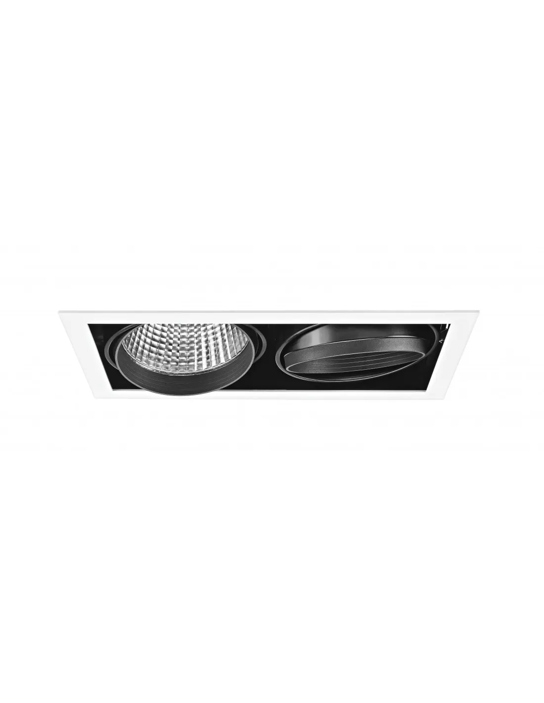 KIT QUADRA DUO -Downlight orient.blanc 2 mod. LED 34W 3000K 40° 3300lm incl ARIC 50474