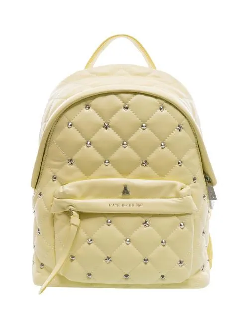 L'atelier Du Sac Rebecca Sac À Dos Matelassé Citron Vert Pâle - Achetez À Prix Outlet!