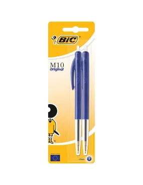 Lot de 2 Stylos BIC M10 Clic Bleu