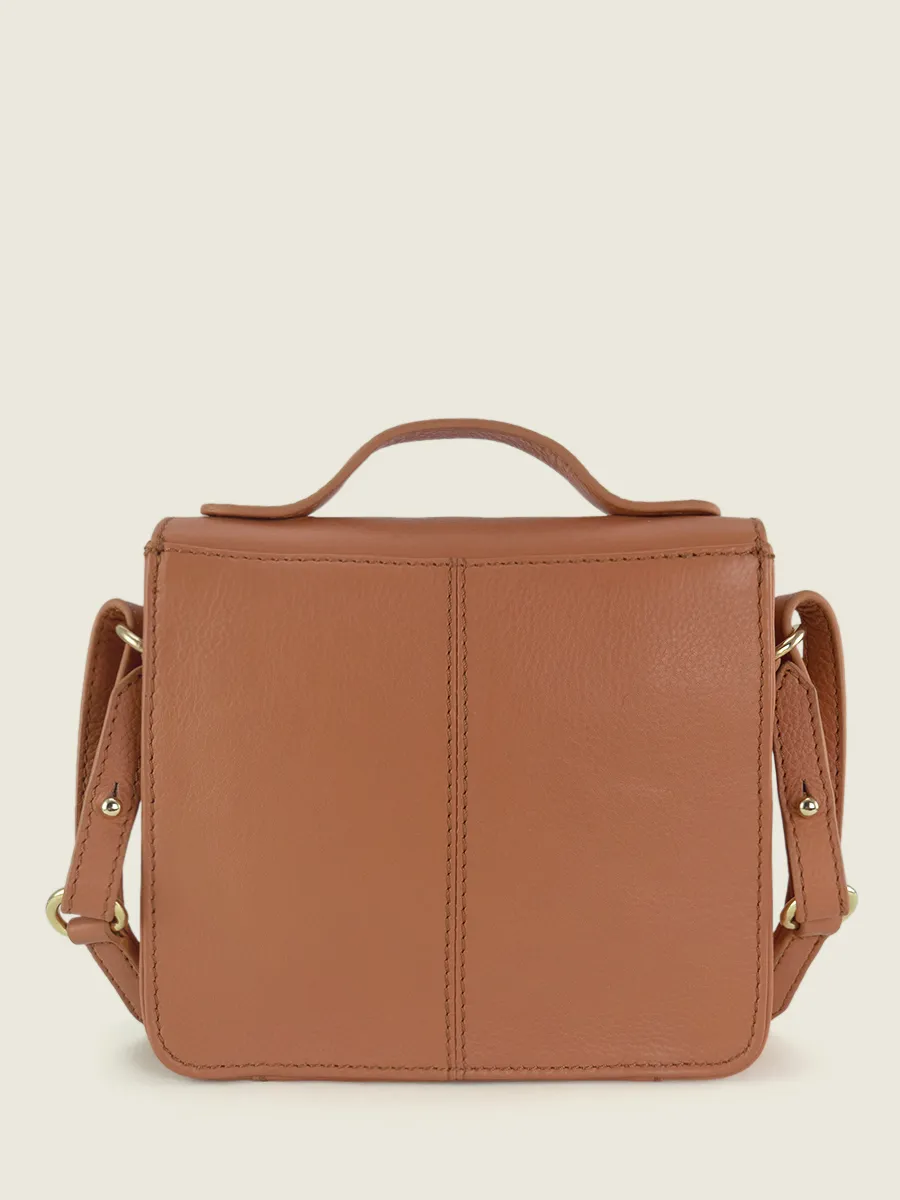 MINI BROWN LEATHER CROSS-BODY BAG WOMEN  Mademoiselle George XS Art Deco - Caramel