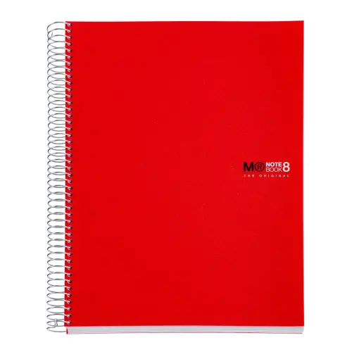 Notebook The Original Souple A4 Ligné 7mm 200feuil. 8coul. Rouge