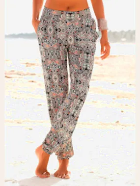 Pantalon de plage pantalon en tissu léger imprimé