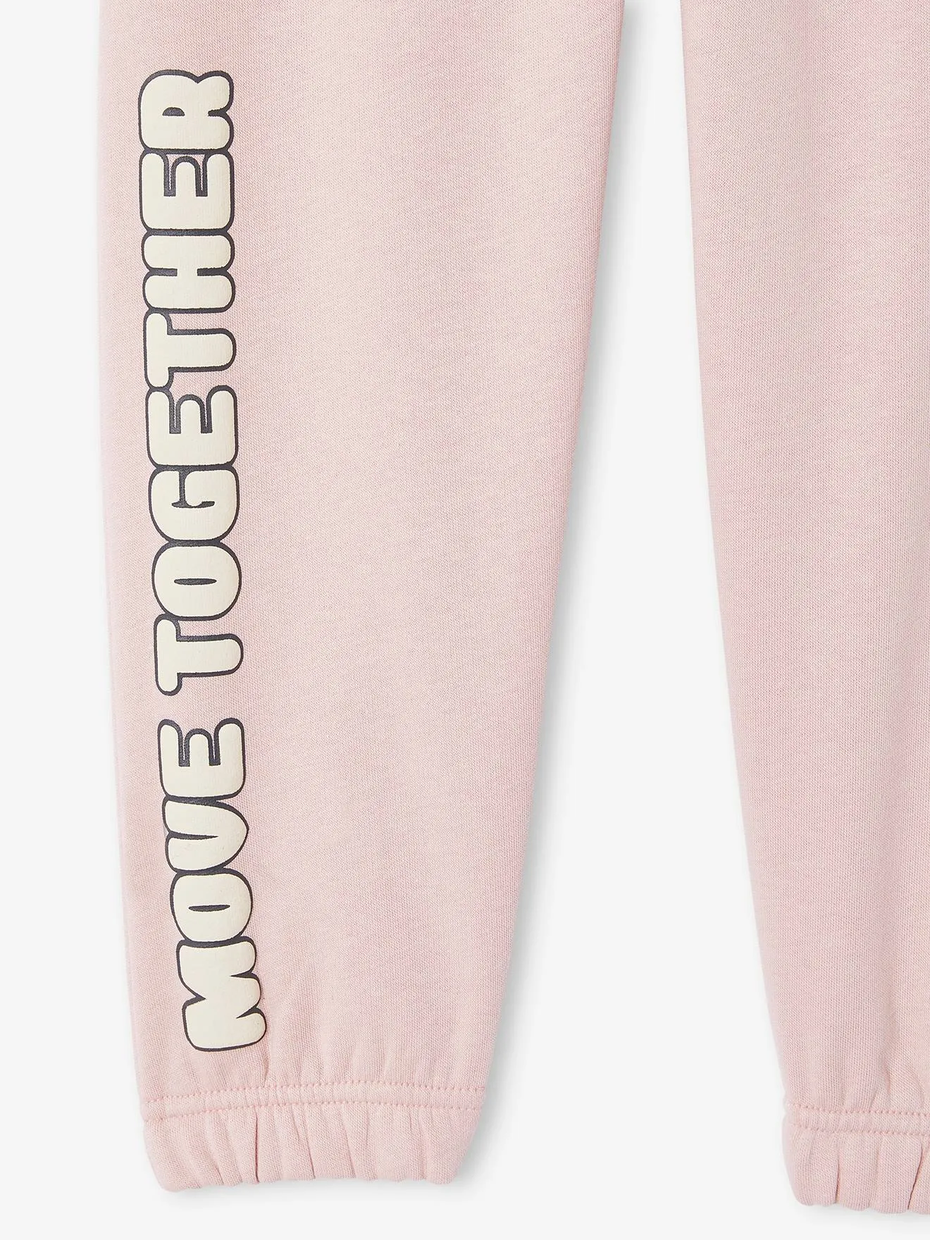 Pantalon jogging détails fanatisie fille en molleton rose poudré - Vertbaudet