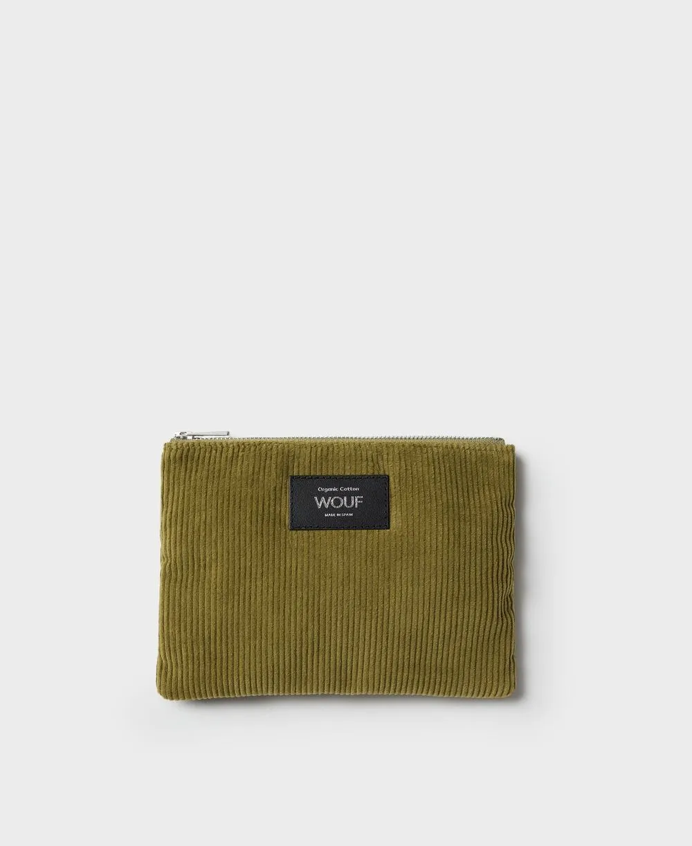 Pochette en coton bio | olive "olive pouch" femme - Wouf