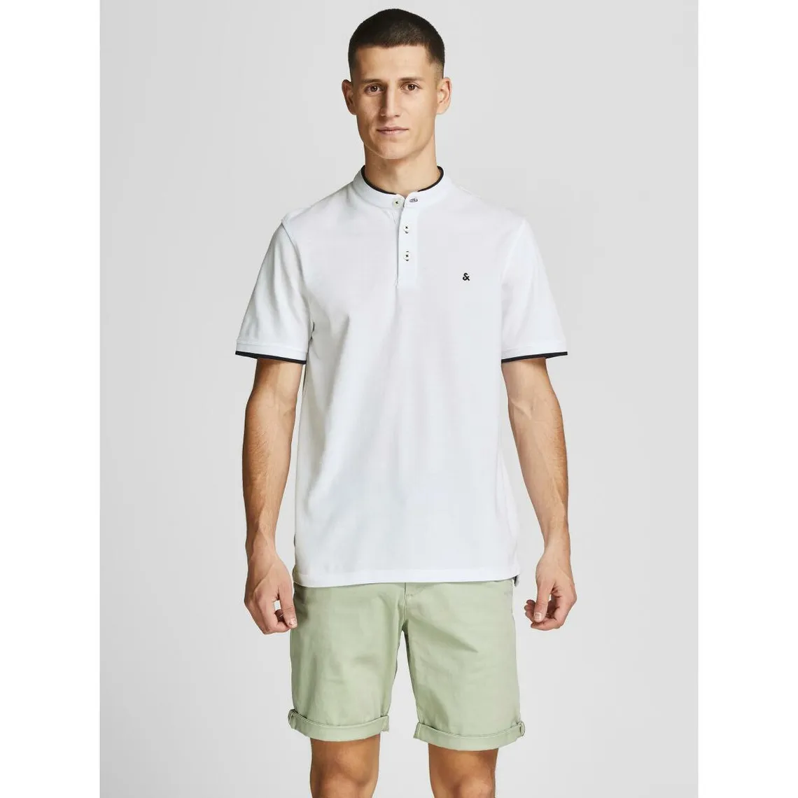 Polo Slim Fit Polo Manches courtes Blanc en coton Gage Jack & Jones - Maillot de corps Homme sur MenCorner