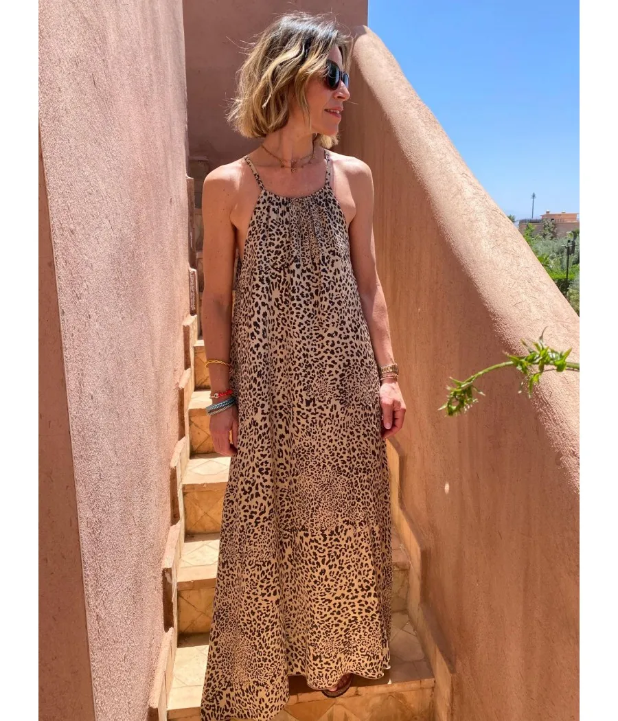 robe longue leopard
