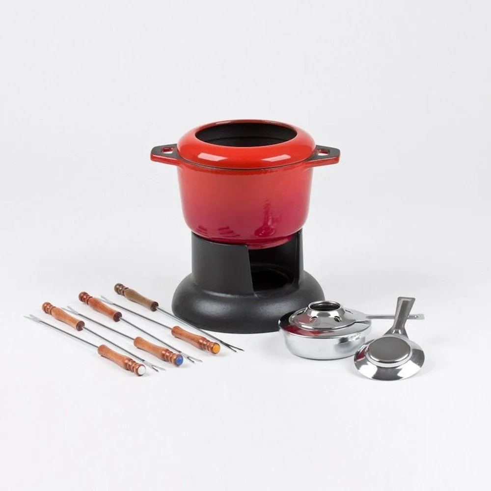Service à fondue en fonte émaillée