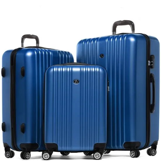 Set de valise rigide argent TOULOUSE ensemble de bagage à 4 roues