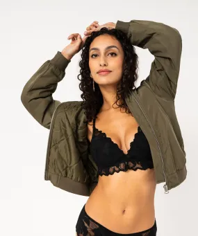 Soutien-gorge sans armatures forme push-up femme noir
