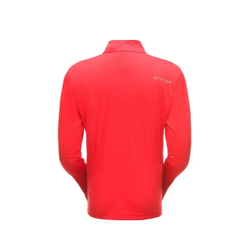 SPYDER LIMITLESS SOLID ZIP T-NECK ROUGE SOUS-PULL