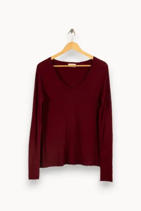 T-shirt manches longues bordeaux - Taille M/38