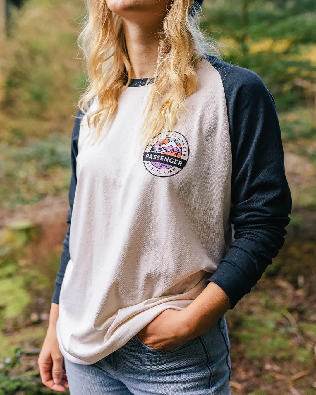 T-shirt à manches longues en coton recyclé Wilds - Bleu marine foncé