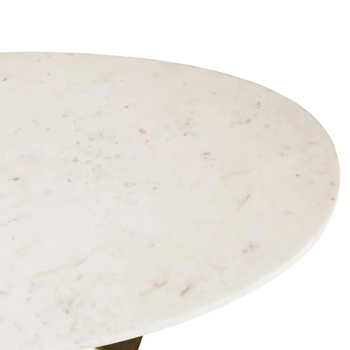 Table basse plateau marbre avec pied évasé doré JAMES  | 3 Suisses