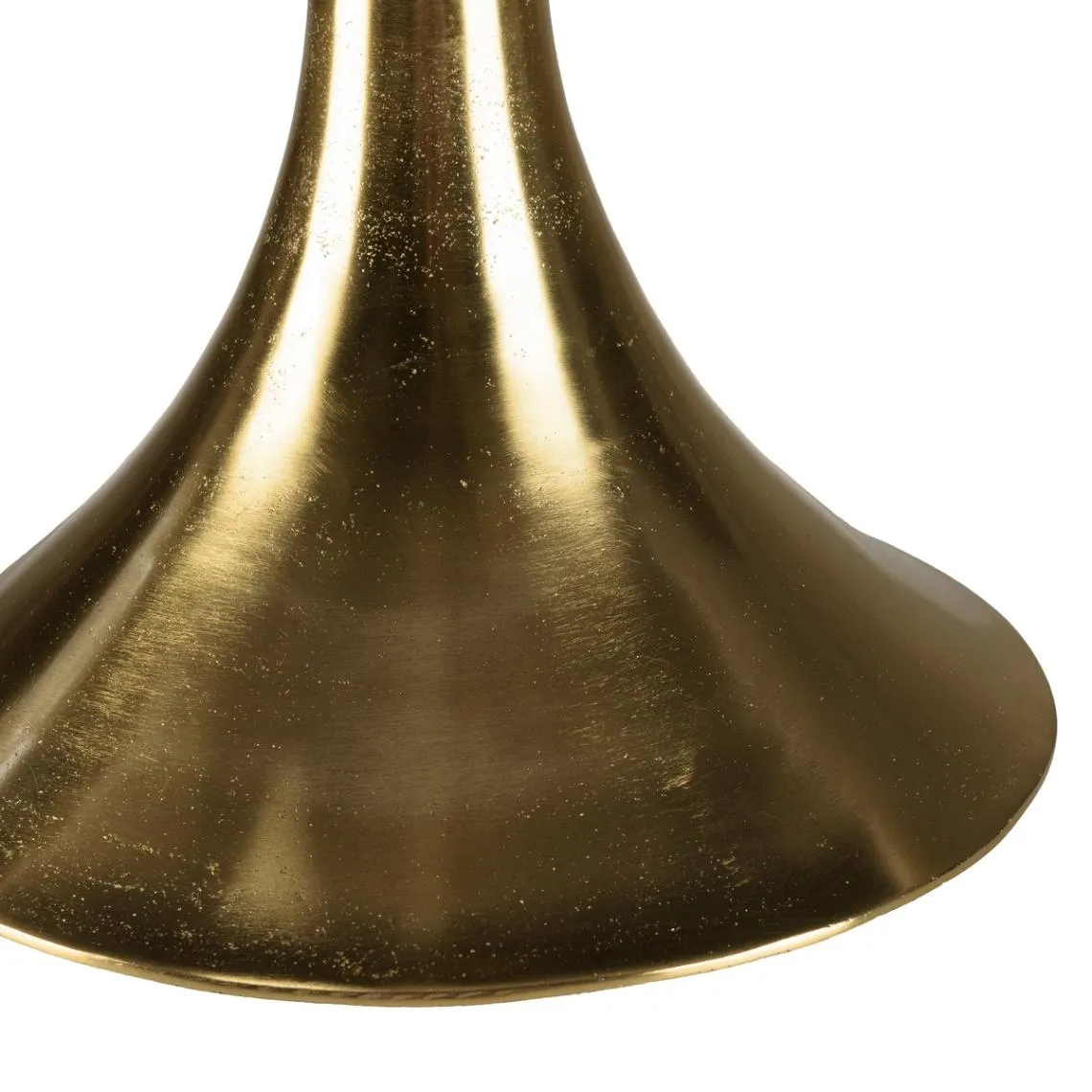 Table basse plateau marbre avec pied évasé doré JAMES  | 3 Suisses