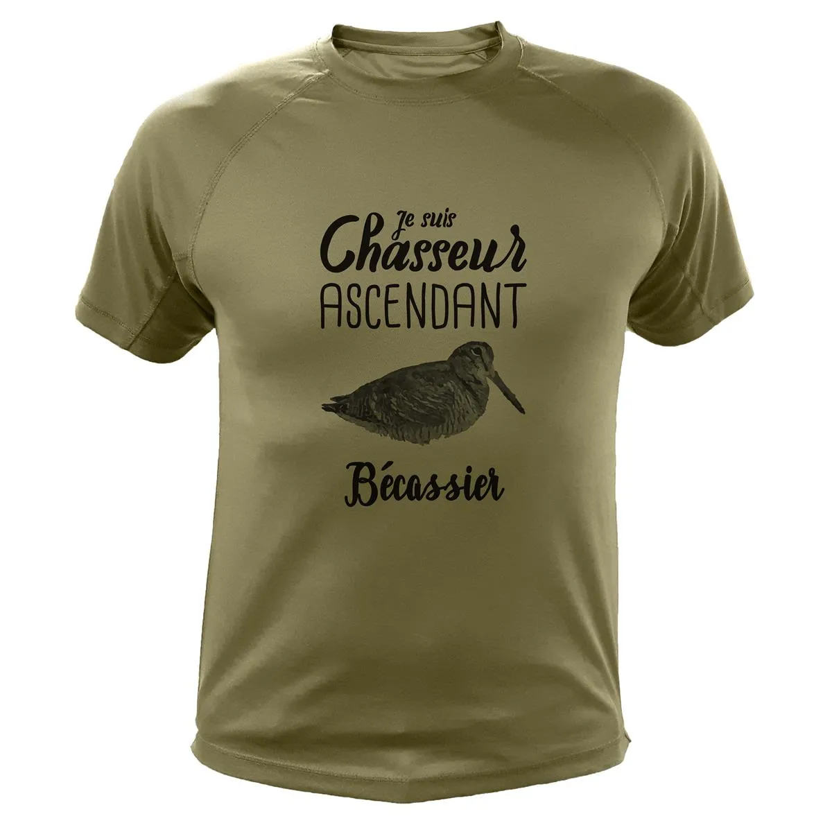 Tee shirt de chasse Bécasse – Je suis chasseur ascendant Bécassier