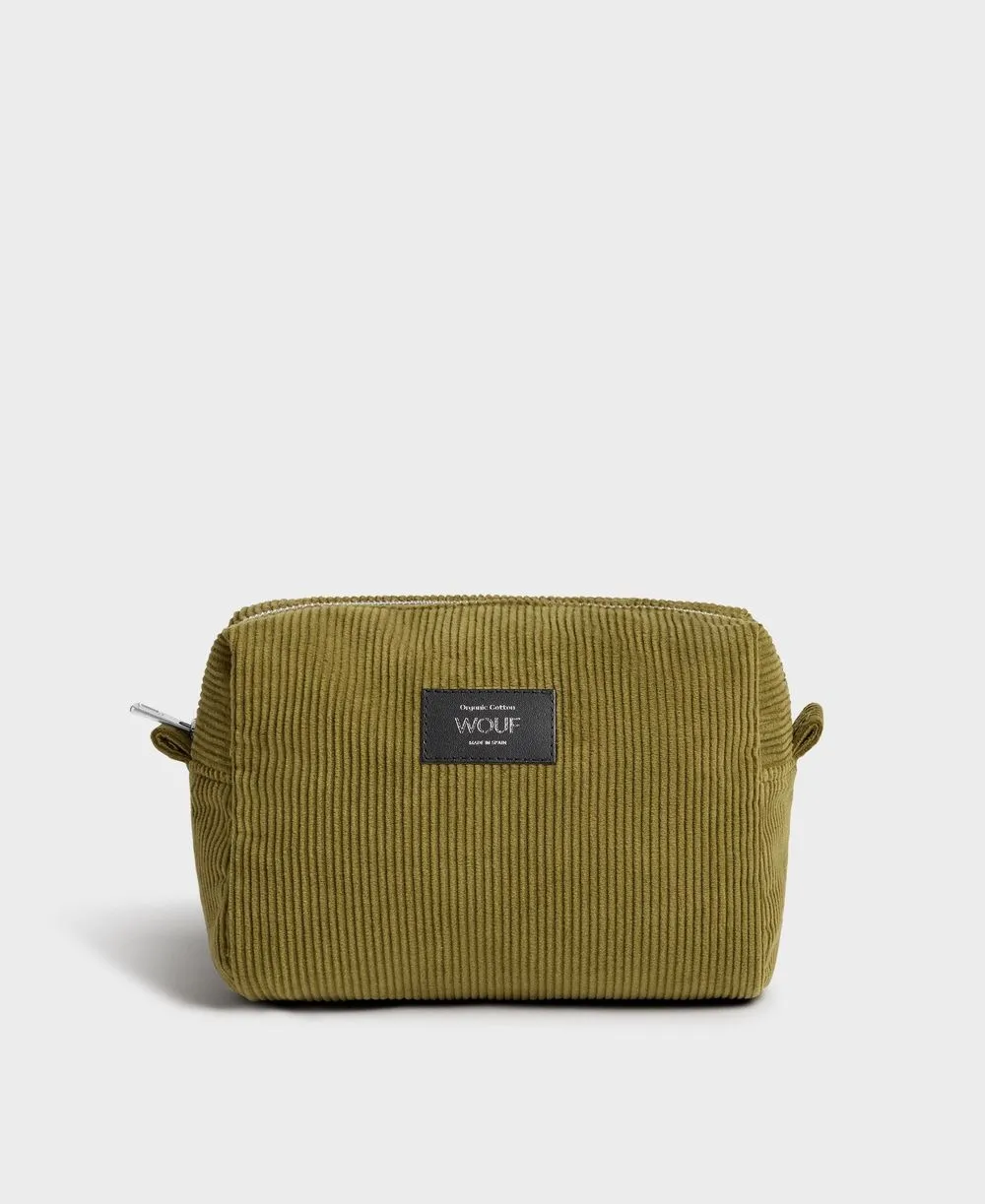 Trousse de toilette en coton bio | "olive toiletry bag" femme - Wouf
