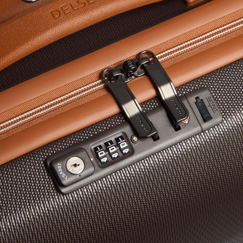 Valise cabine rigide Delsey Châtelet air 2.0 Slim Port USB 55 cm Chocolat - Marron