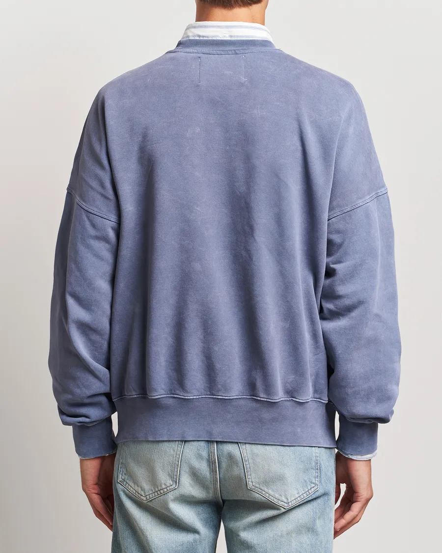 Vintage Washed Crew Neck Sweatshirt Dusty Blue Sea